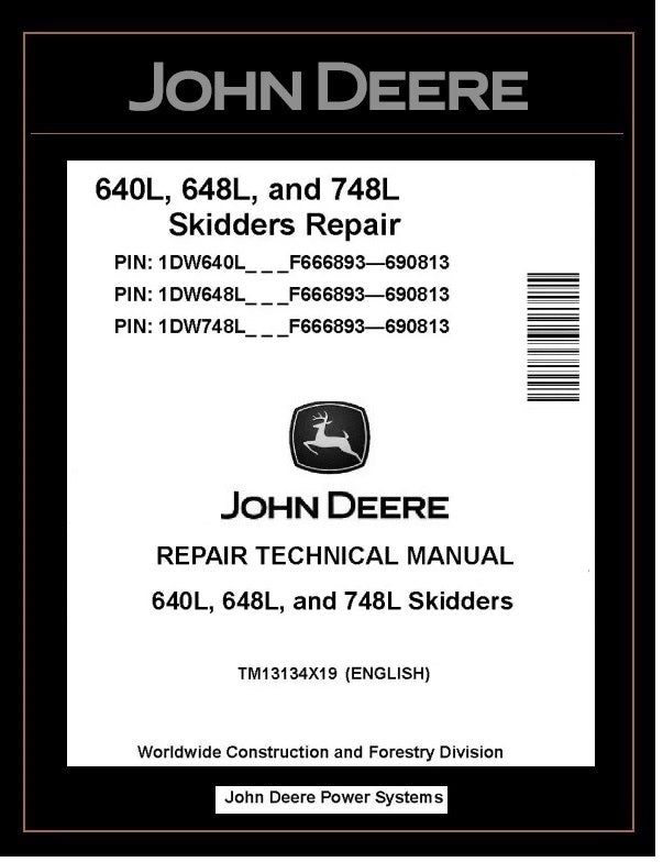 John Deere 640L, 648L & 748L Skidder