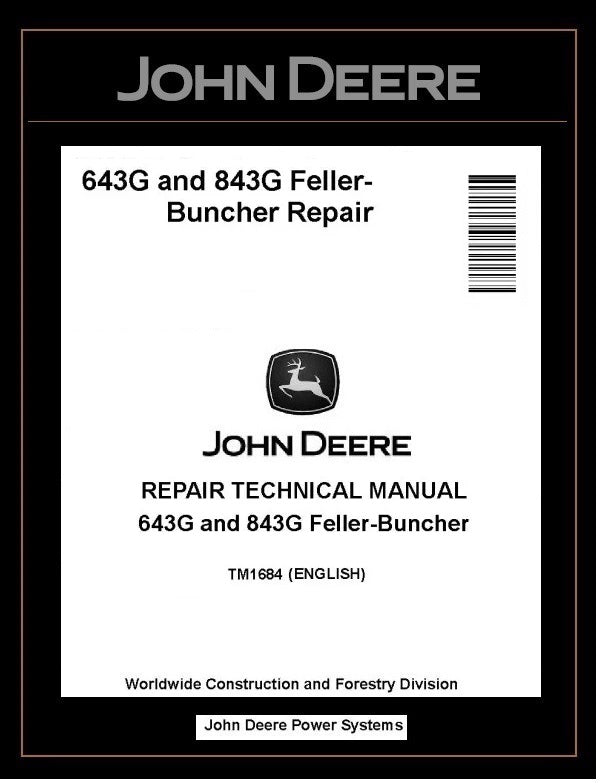TM1684 John Deere 643G, 843G Feller Buncher