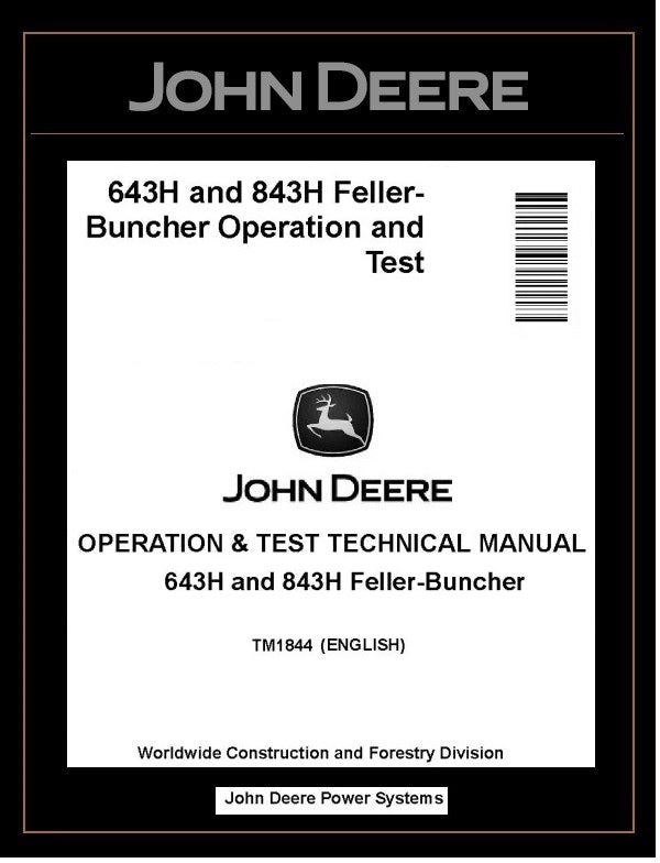 TM1844 John Deere 643H, 843H Feller Buncher