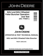 Load image into Gallery viewer, TM2216 John Deere 643J, 843J Wheeled Feller Buncher