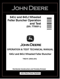 TM2216 John Deere 643J, 843J Wheeled Feller Buncher