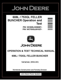 TMF387450 John Deere 608L, 753GL Feller Buncher