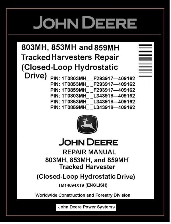 TM14094X19 John Deere 803MH 853MH 859MH Harvester