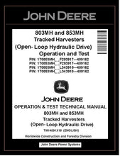 Load image into Gallery viewer, TM14091X19 John Deere 803MH 853MH Harvester Operation and Test Manual PDF