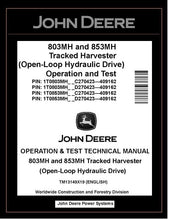 Load image into Gallery viewer, TM13149X19 John Deere 803MH 853MH Harvester PDF