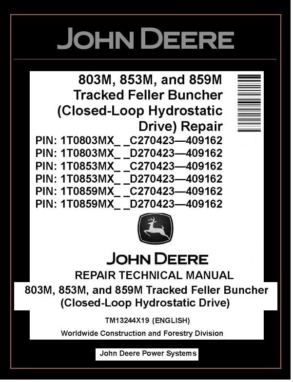 TM13244X19 John Deere 803M 853M 859M Feller Buncher PDF