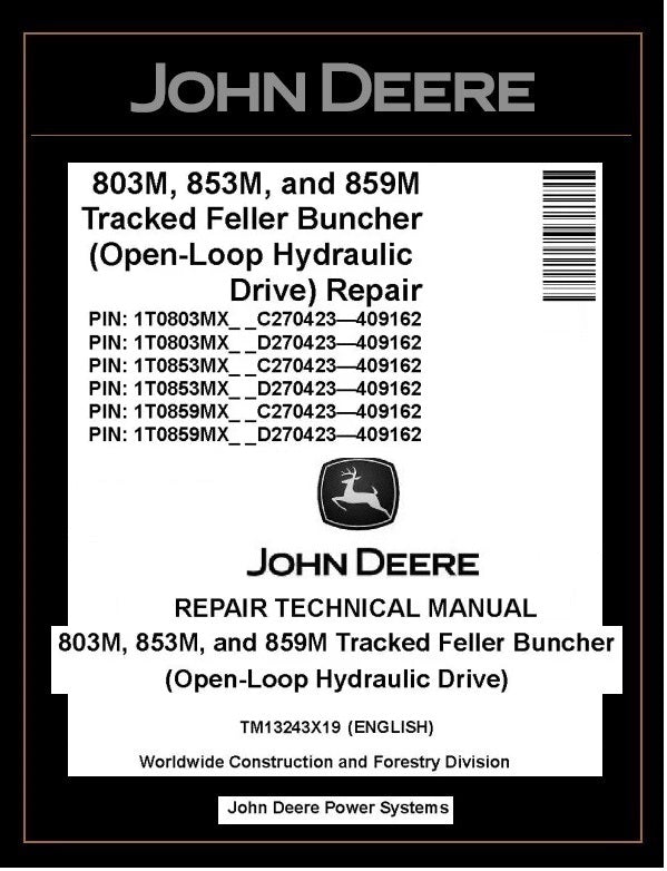 TM13243X19 John Deere 803M 853M 859M Feller Buncher PDF