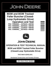 Load image into Gallery viewer, TM13148X19 John Deere 803M 853M Feller Buncher PDF