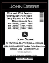 Load image into Gallery viewer, TM14085X19 John Deere 803M 853M Feller Buncher Operation &amp; Test Manual PDF