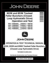 TM14085X19 John Deere 803M 853M Feller Buncher Operation & Test Manual PDF