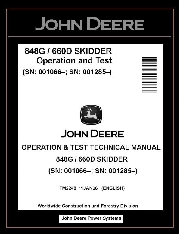 TM2248 John Deere 848G, 660D Skidder