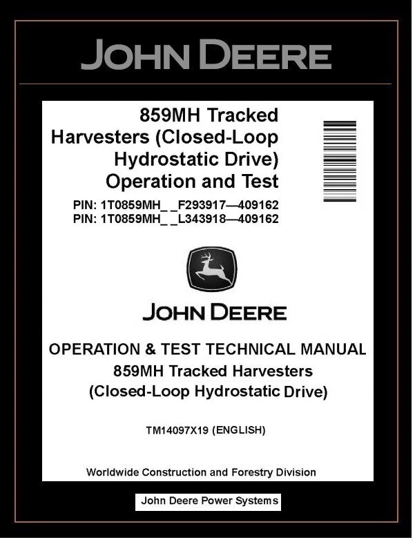 TM14097X19 John Deere 859MH Harvester