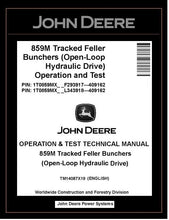Load image into Gallery viewer, TM14087X19 John Deere 859M Feller Buncher Operation and Test Manual PDF