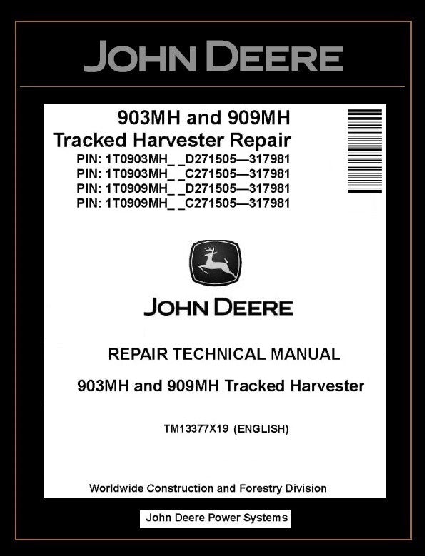 TM13377X19 John Deere 903MH 909MH Harvester PDF