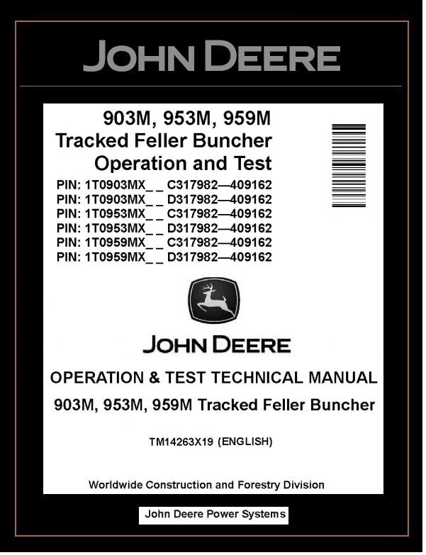 TM14263X19 John Deere 903M 953M 959M Tracked Feller Buncher