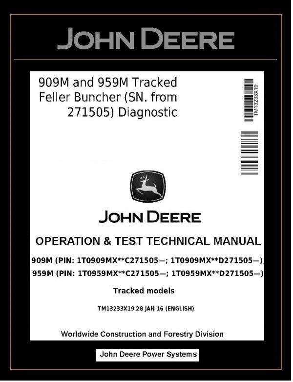TM13233X19 John Deere 909M 959M Feller Buncher PDF