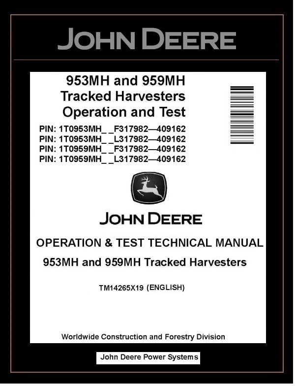 TM14265X19 John Deere 953MH, 959MH Tracked Harvester