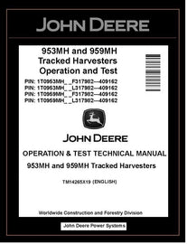 TM14265X19 John Deere 953MH, 959MH Tracked Harvester