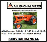 Download PDF - Allis Chalmers D-14, D-15, D-15 Series II, D-17, D-17 Series III and D-17 SERIES IV Tractor Service Repair Manual