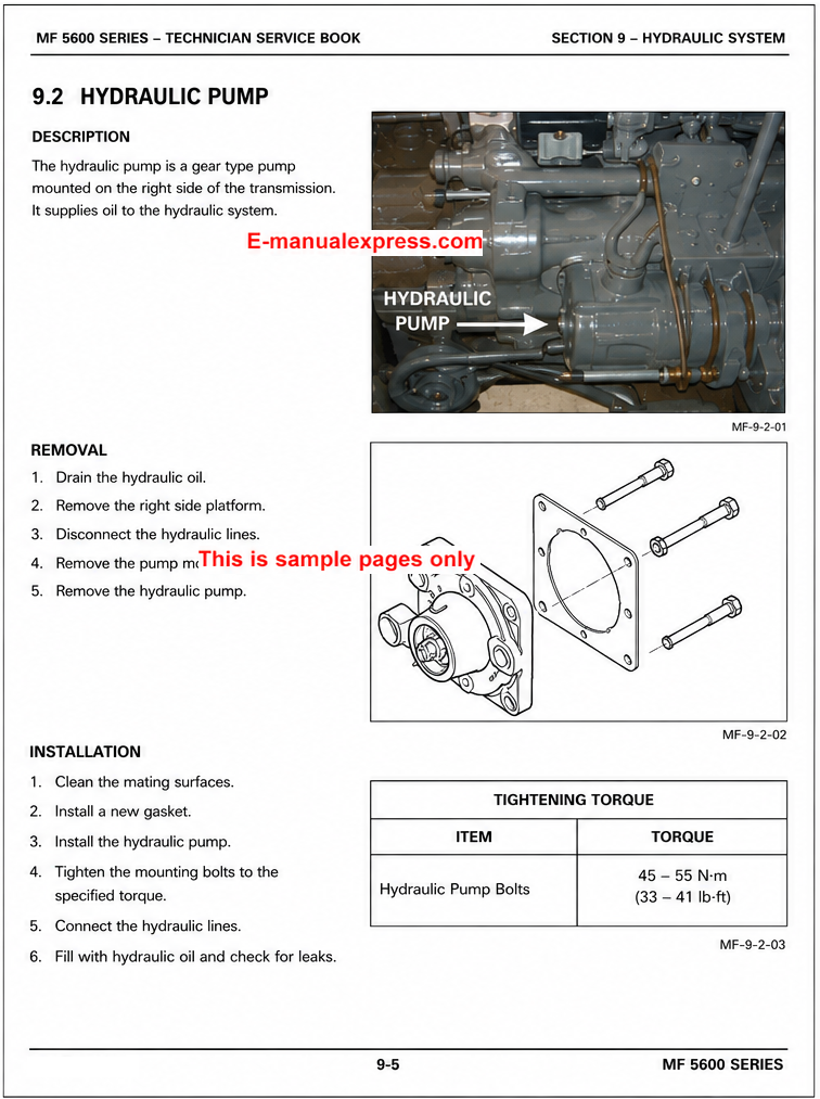 PDF Massey Ferguson MF 5608, 5609, 5610, 5611, 5612, 5613 Tractor (MF 5600 Series) Technician Service Book 