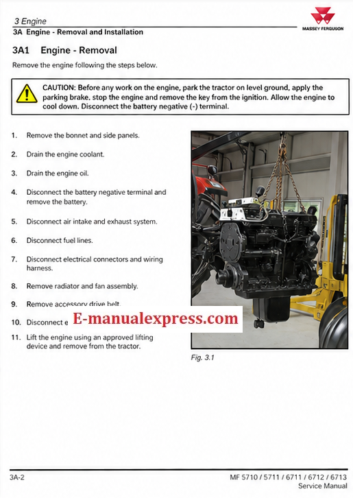 Service Manual PDF Massey Ferguson MF 5710, 5711, 6711, 6712, 6713 Tractor