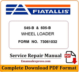 Download PDF - Fiat Allis 545-B, 605-B Wheel Loader Service Repair Manual
