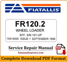 Load image into Gallery viewer, Download PDF - Fiat Allis FR120.2 Wheel Loader Service Repair Manual