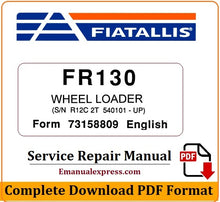 Load image into Gallery viewer, Download PDF - Fiat Allis FR130 Wheel Loader Service Repair Manual