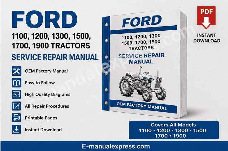 Ford 1100 1200 1300 1500 1700 1900 Tractors Service Repair Manual PDF Instant Download | OEM Workshop Manual | E-manualexpress.com