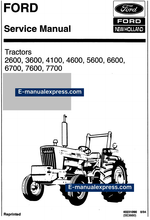 Load image into Gallery viewer, Ford 2600, 3600, 4100, 4600, 5600, 6600, 6700, 7600 &amp; 7700 Tractor Service Repair Manual PDF with Engine, Hydraulic and Transmission Diagrams