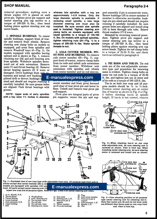 Ford 8000 9000 8600 9600 Tractor Service Repair Manual PDF Cover with Sample Manual Pages | Instant Download | E-manualexpress.com