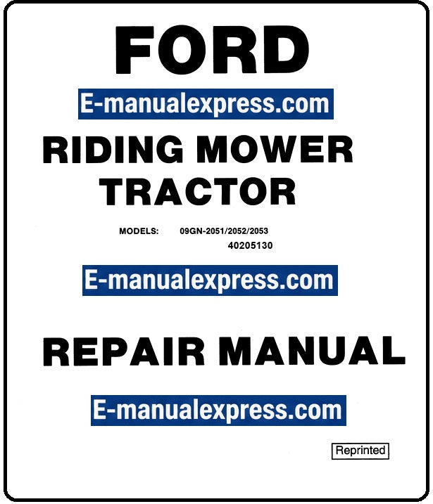 Ford R8 R11 Riding Mower Tractor Service Repair Manual PDF Download OEM Factory Workshop Manual