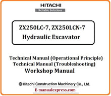 Load image into Gallery viewer, Download PDF - Hitachi ZX250LC-7, ZX250LCN-7 Hydraulic Excavator Service Repair Manual