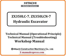 Load image into Gallery viewer, Download PDF - Hitachi ZX350LC-7, ZX350LCN-7 Hydraulic Excavator Service Repair Manual