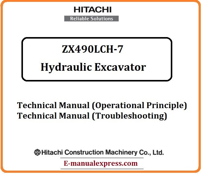 Download PDF - Hitachi ZX490LCH-7 Hydraulic Excavator Service Repair Technical Manual