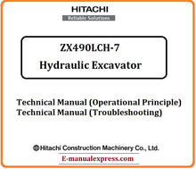 Load image into Gallery viewer, Download PDF - Hitachi ZX490LCH-7 Hydraulic Excavator Service Repair Technical Manual