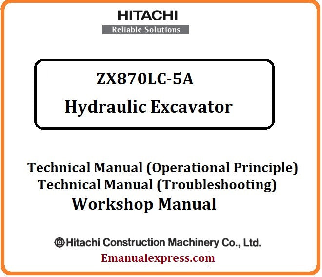 Download PDF - Hitachi ZX870LC-5A Hydraulic Excavator Service Repair Manual