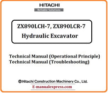 Load image into Gallery viewer, Download PDF - Hitachi ZX890LCH-7, ZX890LCR-7 Hydraulic Excavator Service Repair Technical Manual