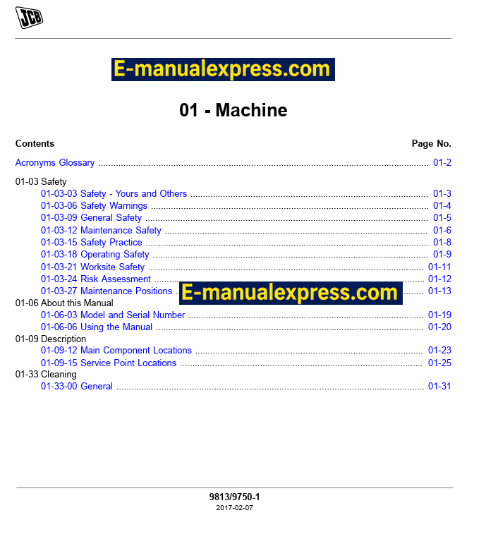 Download JCB 135, 150T, 155, 175, 190T, 205T, 210, 215 [T4F] Skid Steer Loader Service Repair Manual