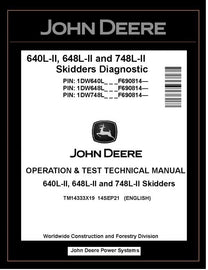 TM14333X19 John Deere 640L-II 648L-II 748L-II Skidder Operation and Test Manual PDF