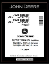 Load image into Gallery viewer, TM1490 - John Deere 762B, 862B Scraper Repair Technical Manual PDF