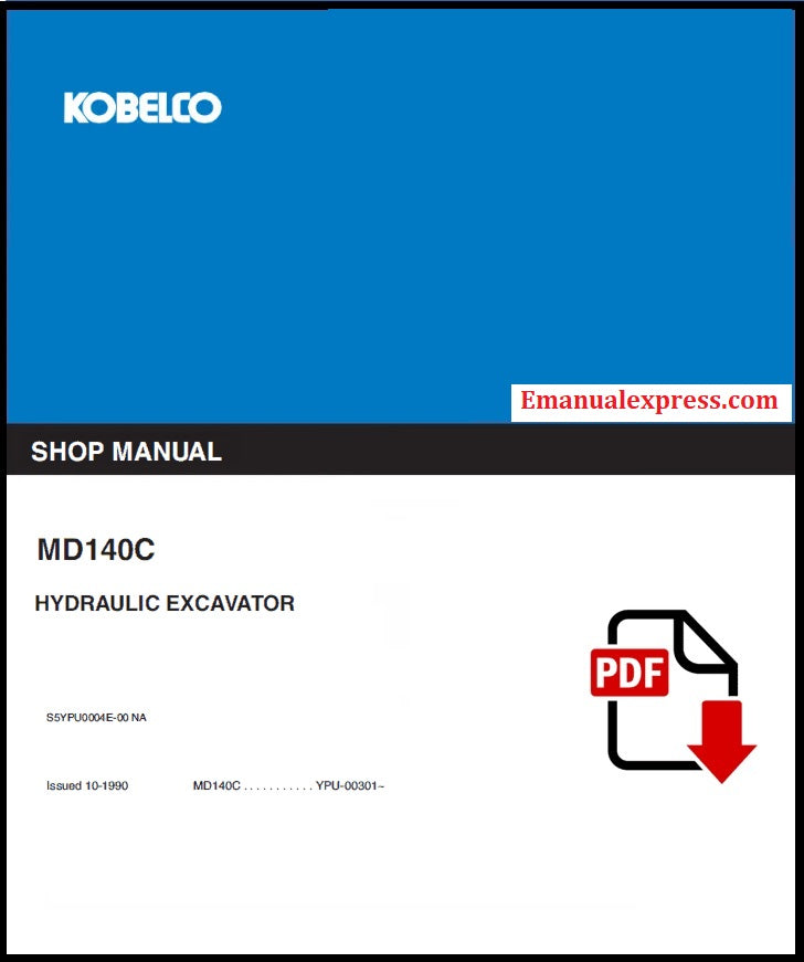 Download PDF - Kobelco MD140C Hydraulic Excavator Service Repair Shop Manual