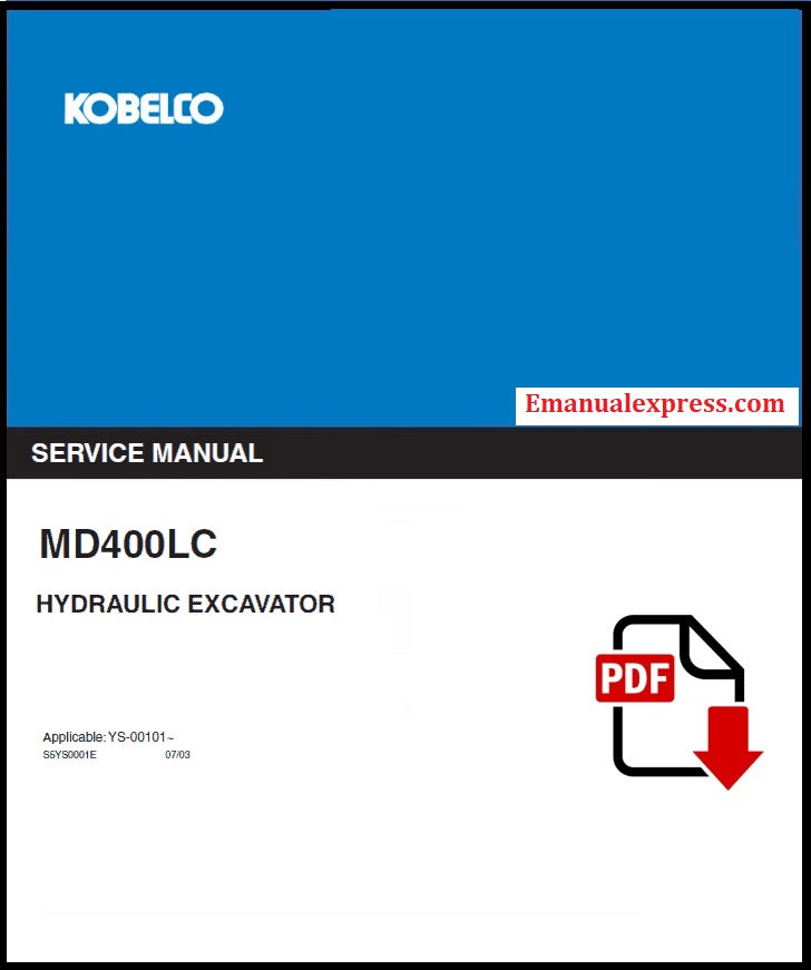 Download PDF - Kobelco MD400LC Hydraulic Excavator Repair Service Manual