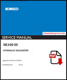 Download PDF - Kobelco SK100 III Hydraulic Excavator Repair Service Manual