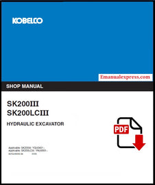 Download PDF - Kobelco SK200 III, SK200LC III Hydraulic Excavator Service Repair Shop Manual