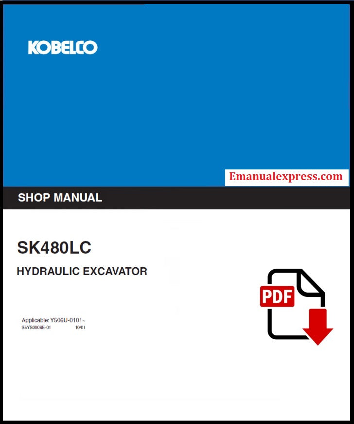 Download PDF - Kobelco SK480LC Hydraulic Excavator Service Repair Shop Manual