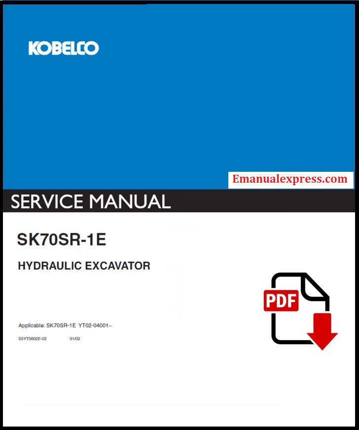 Download PDF - Kobelco SK70SR-1E Hydraulic Excavator Repair Service Manual