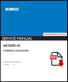 Download PDF - Kobelco SK70SR-1E Hydraulic Excavator Repair Service Manual