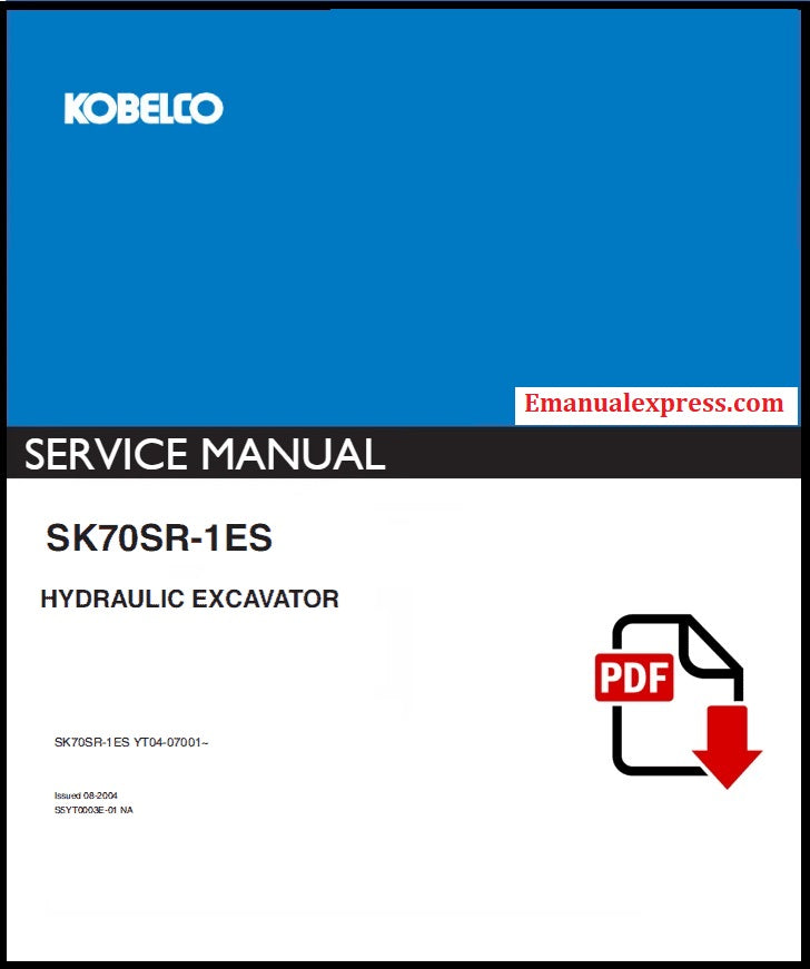 Download PDF - Kobelco SK70SR-1ES Hydraulic Excavator Repair Service Manual