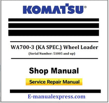 Load image into Gallery viewer, Download PDF - Komatsu WA700-3 (KA SPEC.) Wheel Loader Service Repair Manual